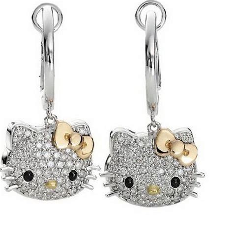 Diamond Earrings Hello Kitty Earrings Hello Kitty Jewelry Hello Kitty