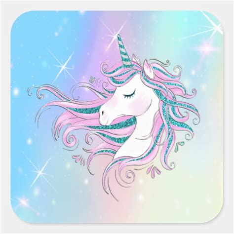Magic Unicorn Square Sticker