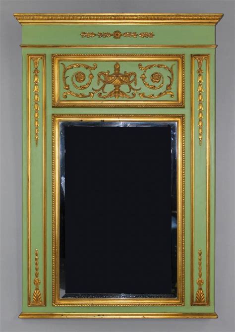 Lot Carvers Guild French Trumeau Style Pale Blue Green And Giltwood Framed Beveled Mirror