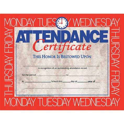 Teachersparadise Hayes Attendance Certificate 85 X 11 Pack Of 30