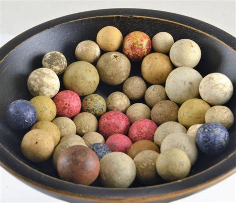 44 Clay Marbles Antique 1800s White Blue Pink Mottled Etsy Clay