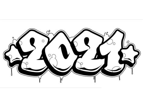 Coloriage Graffiti 2021 Télécharger Et Imprimer Gratuit Sur