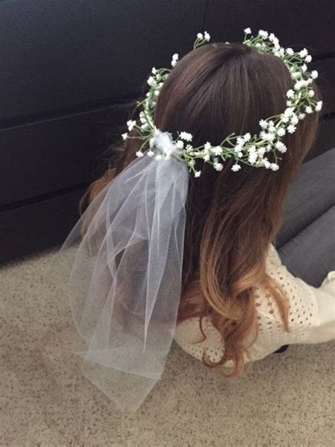 Will these flowers let me out of the doghouse? Bachelorette Bridal Baby's breathe flower headband with ...