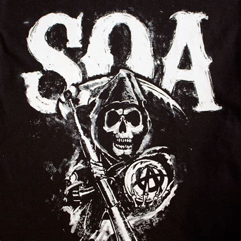 Sons Of Anarchy Black Soa Reaper Logo Mens Tee Shirt
