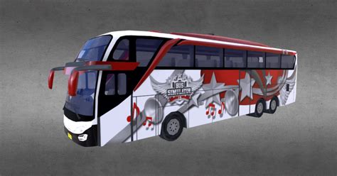 Official Bussid Livery Red And White Bus Simulator Indonesia