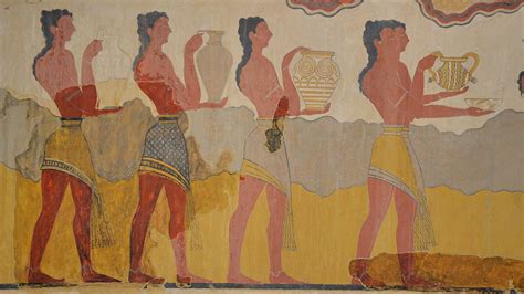 Minoan Procession Fresco From Knossos Illustration World History