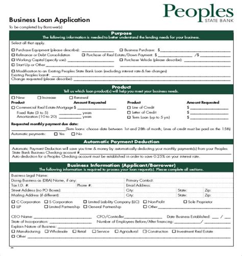 Loan Application Templates 7 Free Sample Example Format Download