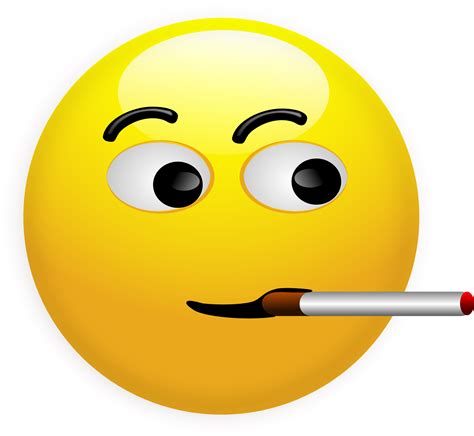 Emoticon Smiley With Cigarette Free Image Download