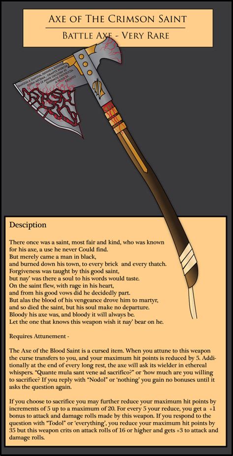 Make sure to always hit or get hit so you won't lose rage status. ART Blackwood's Boutique of Magic Items #5: Axe of the ...