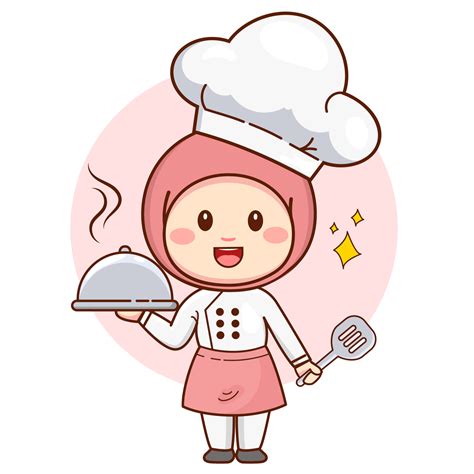 Cute Woman Chef Wearing Hijab 21115209 Png