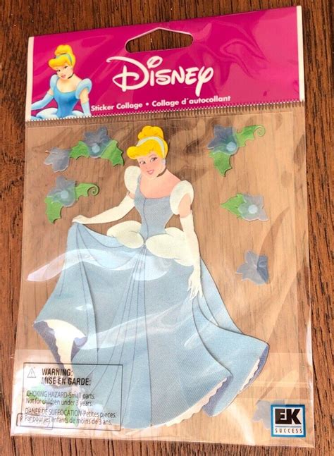 Ek Success Dimensional Stickers Cinderella With Flowers Disneyprincess