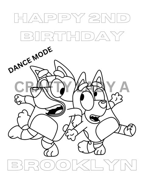 Bluey Birthday Party Favors Bluey Personalized Coloring Etsy