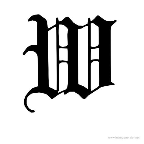 Gothic Calligraphy Alphabet M