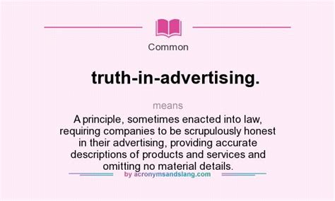 What Does Truth In Advertising Mean Definition Of Truth In
