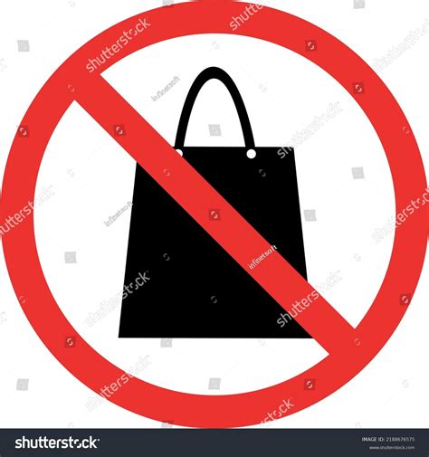 Shopping Bag Prohibited Sign Forbidden Signs เวกเตอร์สต็อก ปลอดค่า
