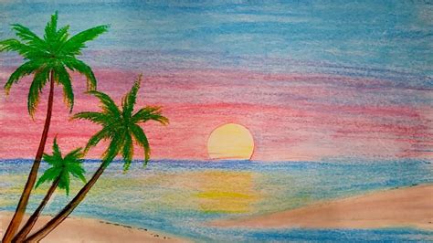 Crayon Drawing Of Sunrise