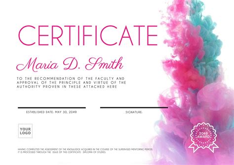 Editable Certificate To Insert The Persons Name Certificate