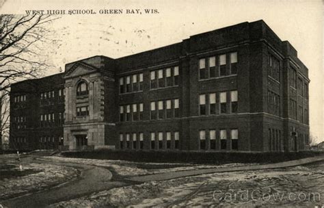 West High School Green Bay Wi Postcard