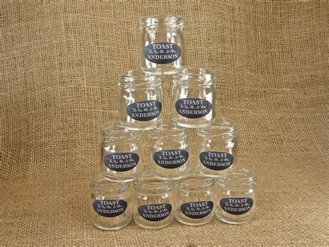 Personalized Mason Jar Shot Glasses Chalkboard Style Label Etsy Mason Jar Shot Glasses
