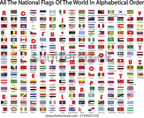 world national flags alphabetical order stock vector royalty free 1724065720 shutterstock