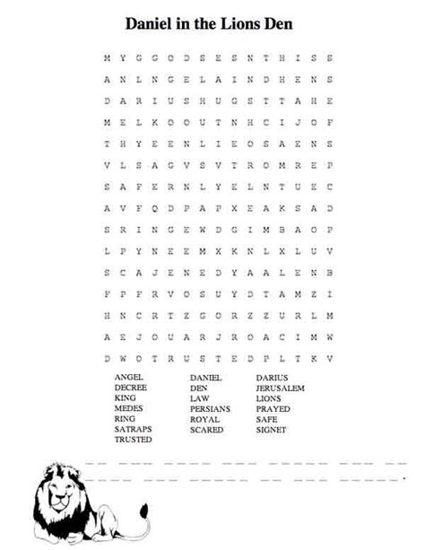 Daniel In The Lions Den Games And Puzzles Pinterest Crossword