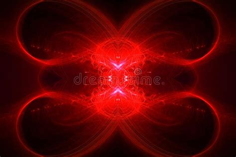 Red Circular Wave Glow Kaleidoscope Lighting Effect Stock Illustration