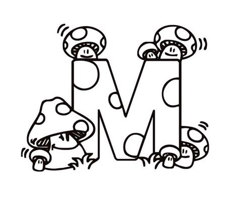 The second icon is labeled print. Letter M For Mr Mushroom And His Family Coloring Page ...