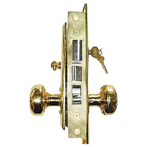 Premier Lock Brass Mortise Entry Right Hand Door Lock Set With 2 12 In