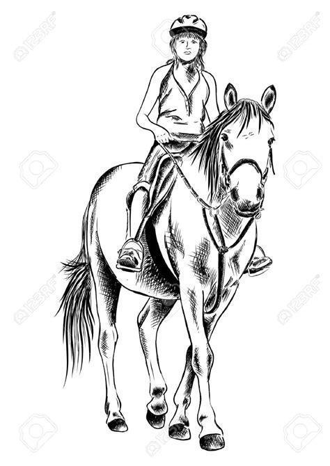 Girl Riding Horse Drawing At Getdrawings Free Download