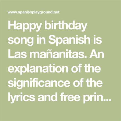 Happy Birthday In Spanish Lyrics Brithdayzh