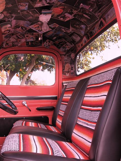 Car bling cute cars car car diy car car decorations diy car hacks girly car accessories car essentials car interior diy. Vintage Truck with Serape Interior I want a truck that I can mod podge the ceiling on lol | Car ...