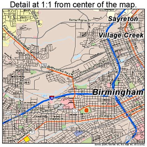 Birmingham Alabama Street Map 0107000