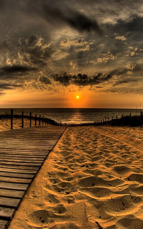 Nature Iphone 6 Plus Wallpapers Wooden Path Sea Sunset Sand Iphone 6