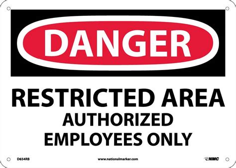 Danger Restricted Area Authorized Employees Only Sign Esafety