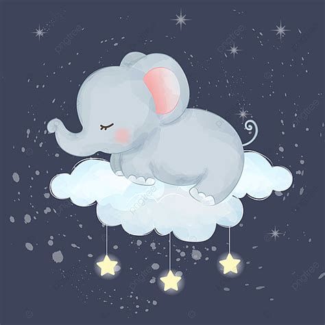 Lindo Bebé Elefante Durmiendo Png Dibujos Bebé Elefante Clipart