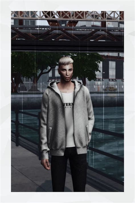 Zip Up Hoodie Gorilla X3 Sims 4 Male Clothes Lambskin Jacket Jackets