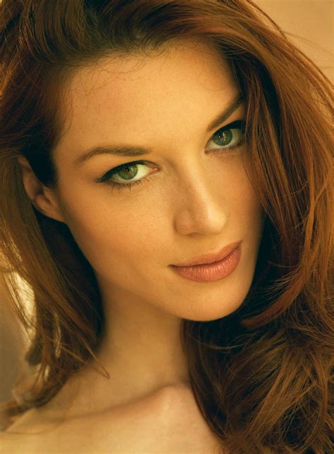 women model redhead long hair portrait display looking at viewer face portrait green eyes