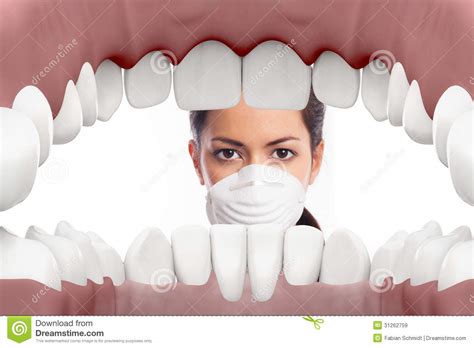 Female Dentist Looking Into Mouth Royalty Free Stock Images Image