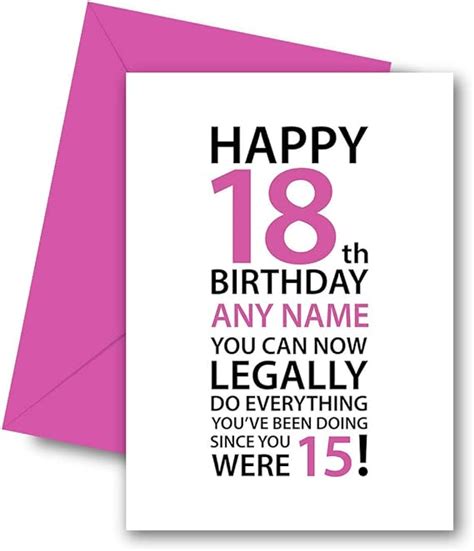 Funny 18th Birthday Card For Girl Daughter Sister Friend Bff