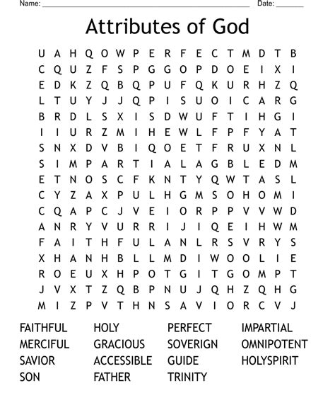 Attributes Of God Word Search Wordmint