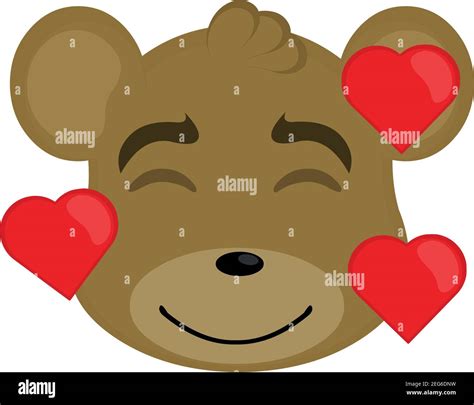 Vector Emoticon Illustration Cartoon Of A Teddy Bear´s Head With An
