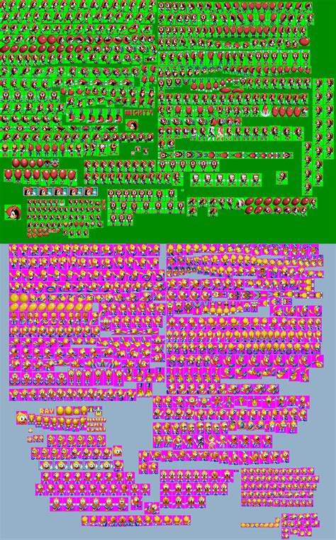 Sonic Mania Plus Full Mighty And Ray Sprite Sheet By Redactedaccount On