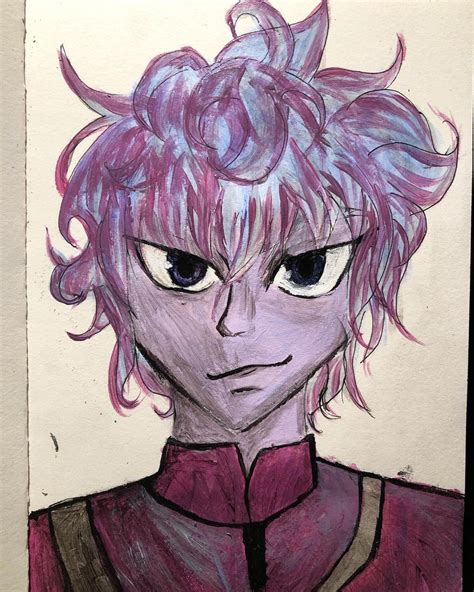 I Painted Killua In Vaporwave For Pinktober First Time Trying Out The