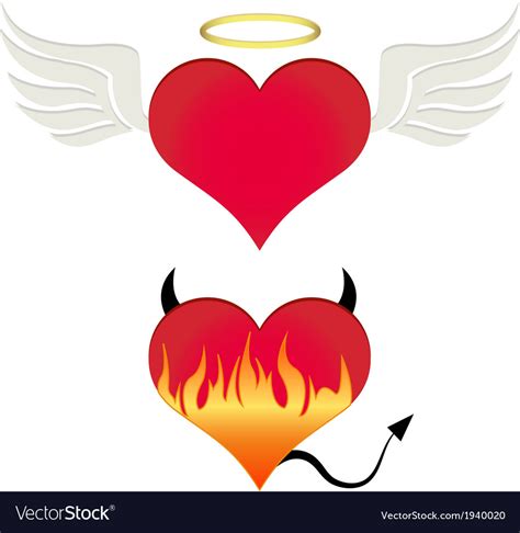Angel Devil Heart Royalty Free Vector Image Vectorstock