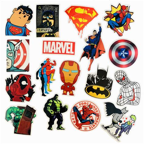 Superhero Stickers Great Deal 50 Pcs Dc And Marvel Stickers