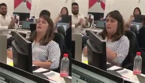 La Reacción Viral De Una Mujer Que Se Quedó Dormida En La Oficina