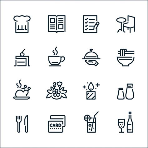 Restaurant Icons With White Background 7773956 Vector Art At Vecteezy