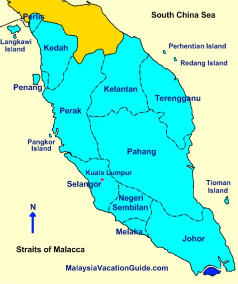 Peninsular Malaysia Map Kedah Malaysia Travel Company Profile