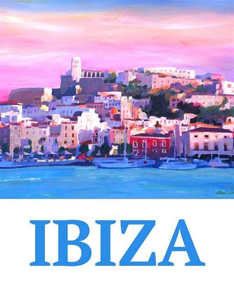 Retro Poster Ibiza Old Town And Harbour Pear Of The Etsy Retro