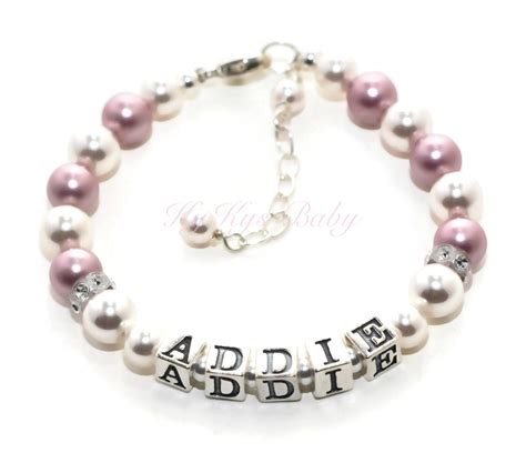 Pearl Baby Bracelet Personalized Baby Bracelet Keepsake Baby Etsy